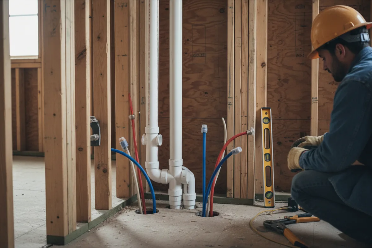 Drain and supply rough-in during Garbage Disposal Repair in Fayetteville